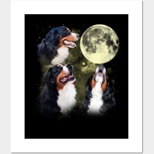 Bernese Mountain Dogs The Moon Classic Dog Breed Posters and Art